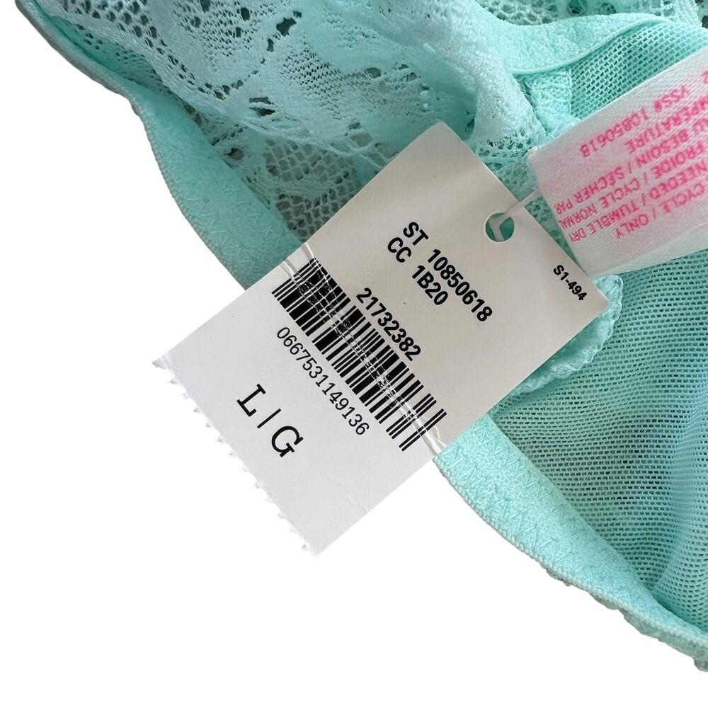 Victoria’s Secret PINK Aqua Lace Bralette Pullover Bra Sz L NWT Y2K 2012 Ruched - Picture 6 of 7
